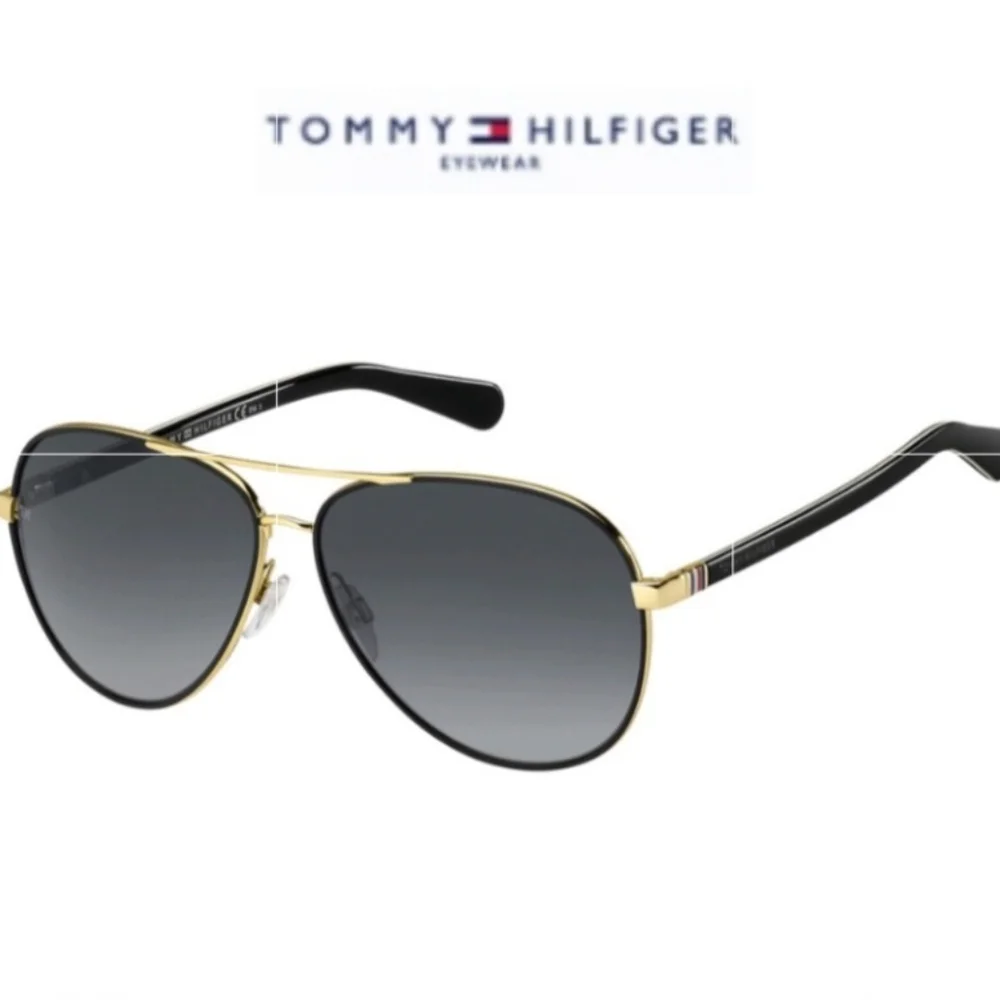 TOMMY HILFIGER 61mm 1766/S Aviator Sunglasses Rose Gold Grey Made In Italy BNWT